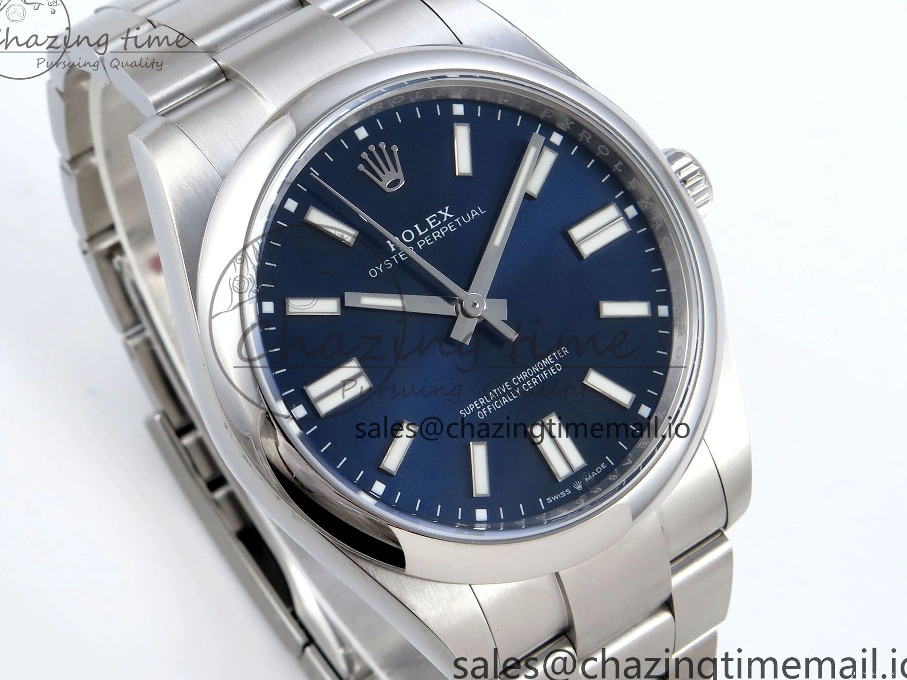 Best AAA Replica Sites 41mm 766 Edition Dial Best A 904L Oyster EWEF Perpetual 124300 Steel Unisex Blue 1230